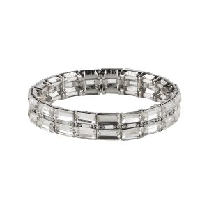 Jazzy Rectangle Silver Elastic Bracelet